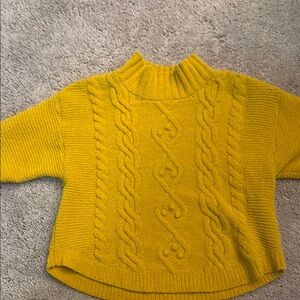 Yellow Cable Knit Sweater